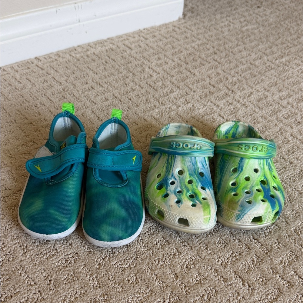 Stylish Green Kids Shoes Set